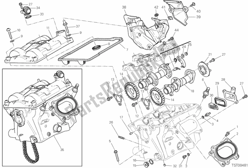 Alle onderdelen voor de 13a - Verticale Cilinderkop - Timing van de Ducati Superbike 1199 Panigale S Tricolore 2013